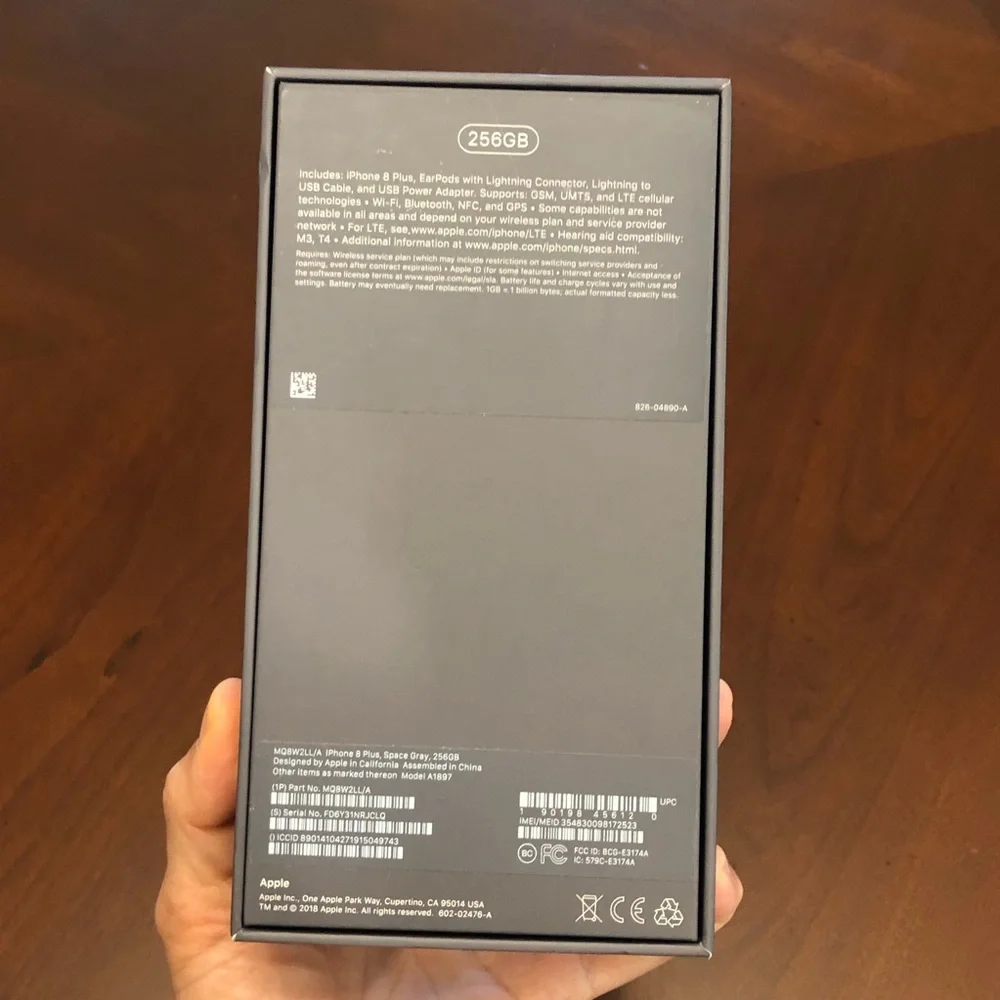Original‎ Empty Apple iPhone 8 256GB Gray/ Black Box (No contain the cell phone)